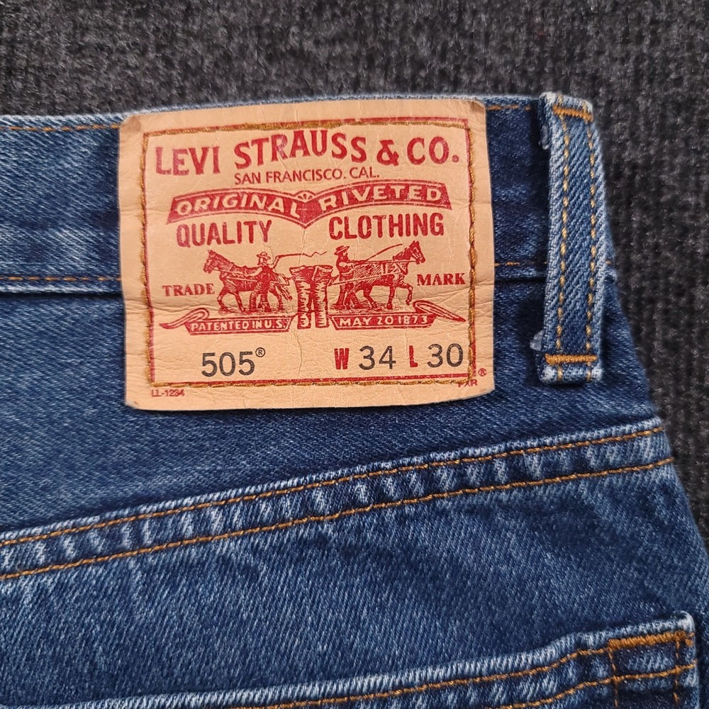 Levi's 505 Jeans Mens 34x25.5 Straight Fit Denim Work VTG Made In USA Y2K Street - Picture 12 of 12